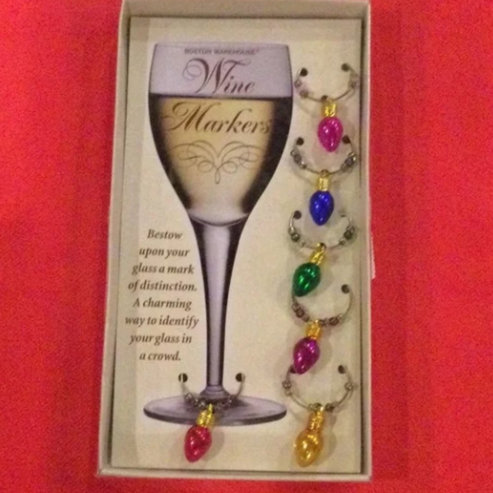Christmas Holiday Wine Markers Lot of 3 Boxes